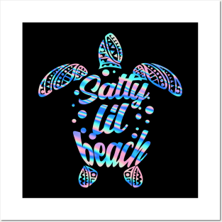 Funny Turtle Salty Lil Beach Shirt Posters and Art